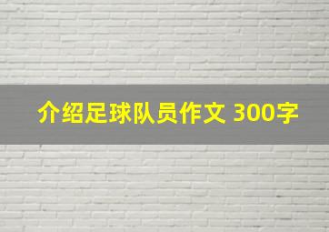 介绍足球队员作文 300字